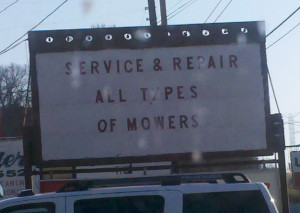 Lawn mower service and repair